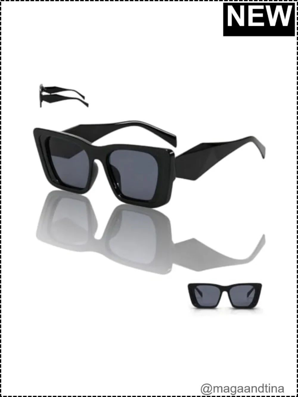 Oversized Square Sunglasses for Women Retro UV Protection Plastic Frame
